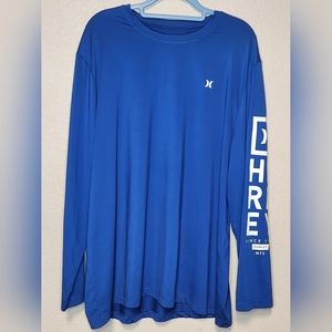 Hurley Sunny Side Hybrid Stretch Long Sleeved Sunshirt Blue Mens XXL Pre-Loved